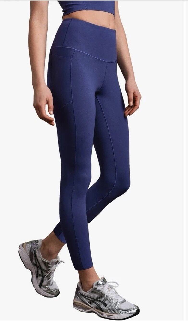 Rhone Revive Pockets 7/8 High Waisted Leggings Navy Blue XS $108 NEW